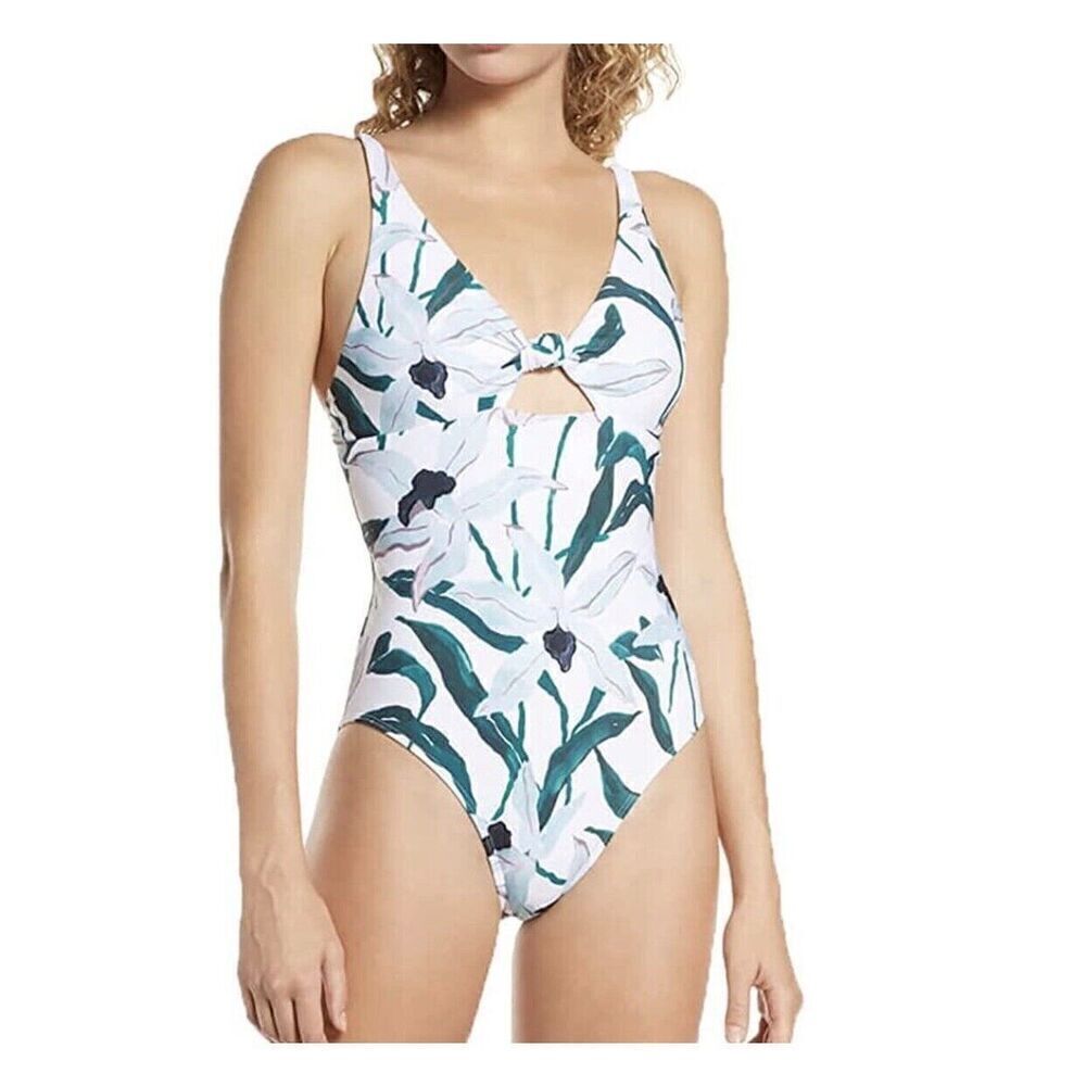 Tory Burch Size XL Front Knot One Piece Printed Desert Bloom